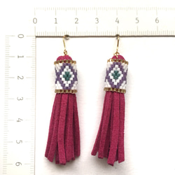 tassel × earrings（berry pink） 3枚目の画像