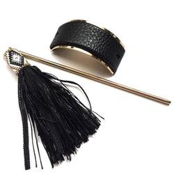 hair stitck × tassel（black） 2枚目の画像