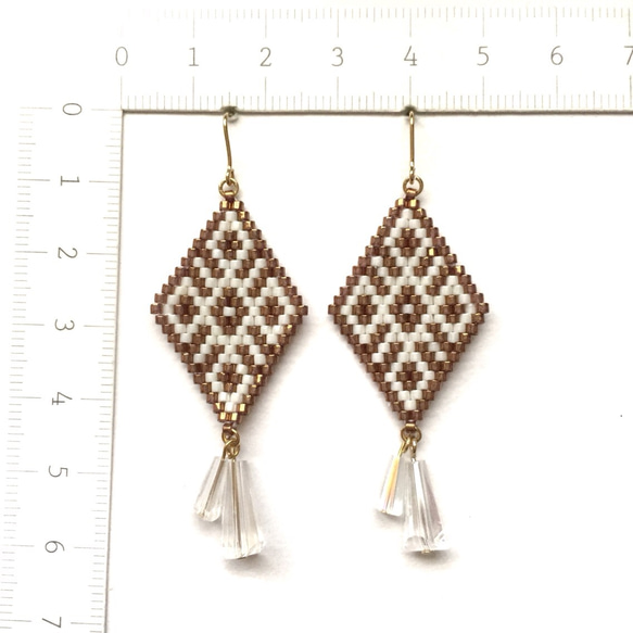 ♢beads earrings♢（bronze） 3枚目の画像