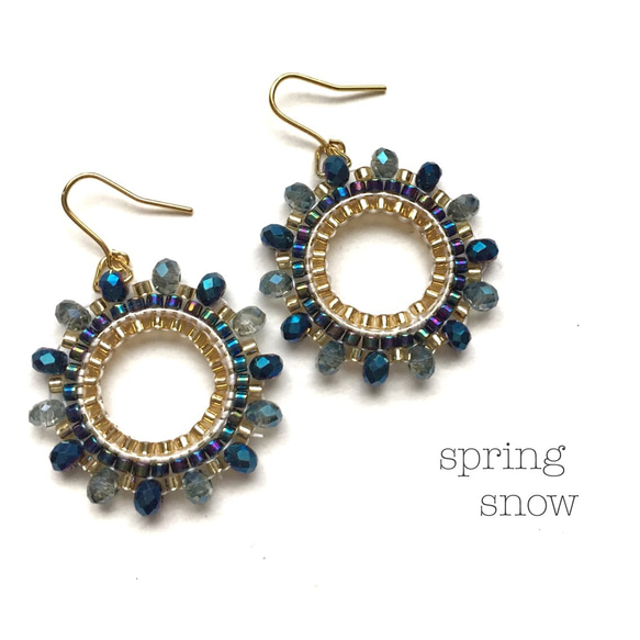 再販♡ hoop × earrings（navy） 1枚目の画像