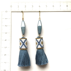 再販♡tassel × earrings（dusty light blue） 3枚目の画像