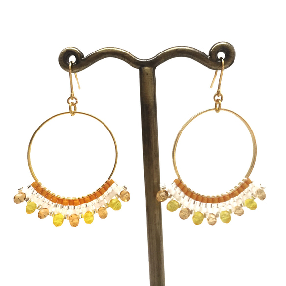 hoop × earrings（orange） 3枚目の画像