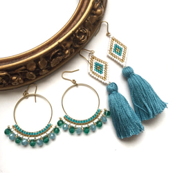 人気・再販20♡【Creema限定】ピアス2点セット（turquoise） 2枚目の画像