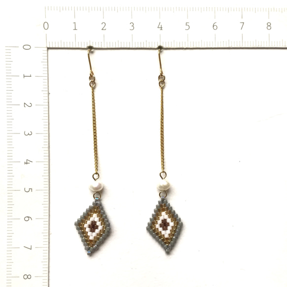 ◇long chain × earrings◇（gray） 4枚目の画像