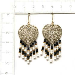 再販2♡ heart × fringe earrings 4枚目の画像