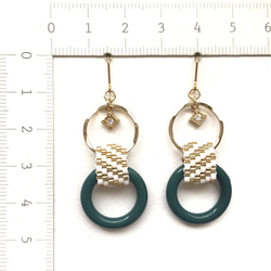 再販♡ circle earrings（dark green） 4枚目の画像