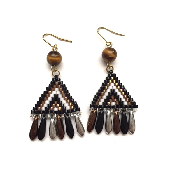 再販♡ fringe × earrings（black） 2枚目の画像