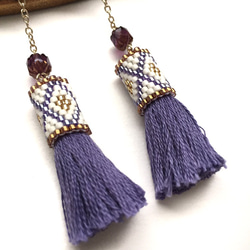 tassel × earrings（lavender） 3枚目の画像