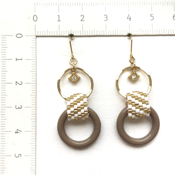 再販♡circle earrings（beige） 4枚目の画像