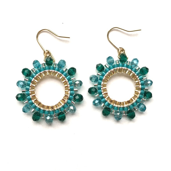 再販♡hoop × earrings（turquoise） 2枚目の画像
