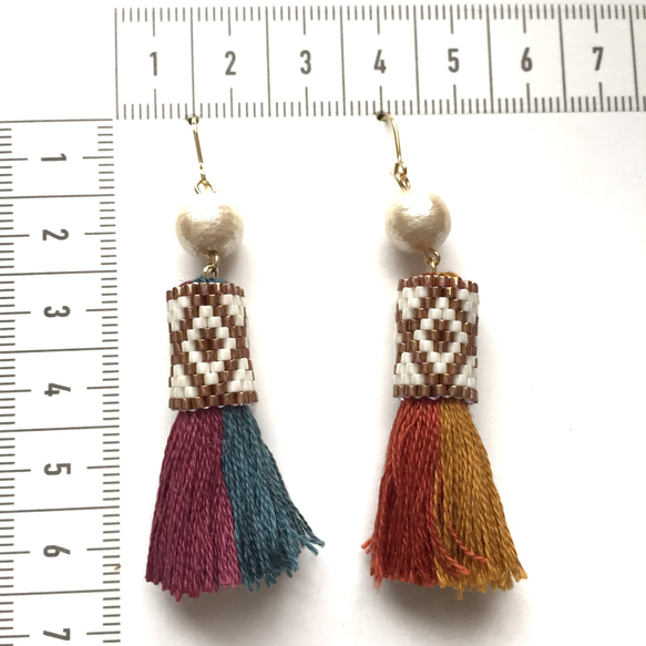 tassel × earrings（こっくりカラー） 3枚目の画像