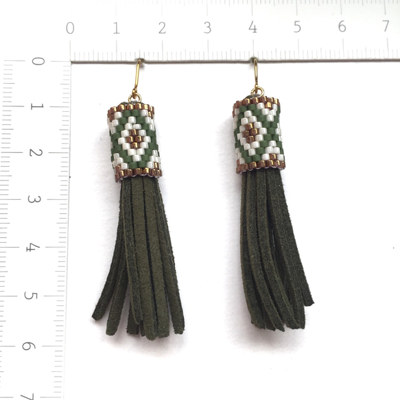 tassel × earrings （khaki） 3枚目の画像