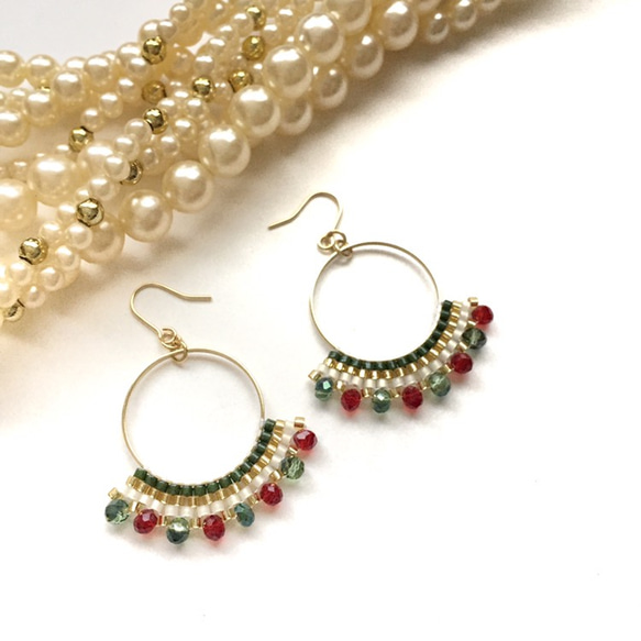 【期間限定】hoop × earrings（Xmas color） 1枚目の画像