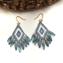 再販2♡ ◇fringe × earrings◇（light blue） 3枚目の画像