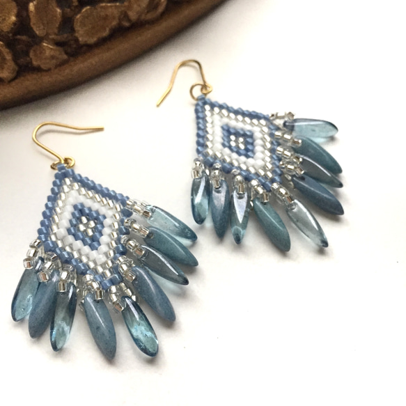 再販2♡ ◇fringe × earrings◇（light blue） 4枚目の画像