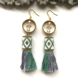 再販3♡tassel × earrings（mintgreen.bluegray） 3枚目の画像