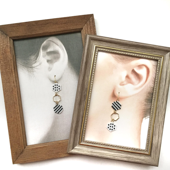 再販♡dot・stripe × earrings 2枚目の画像
