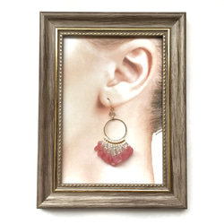 fringe × earrings（opal pink） 2枚目の画像