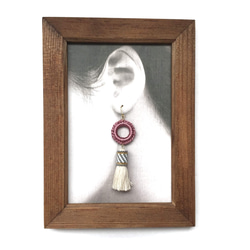 tassel × earrings（pink gray） 2枚目の画像