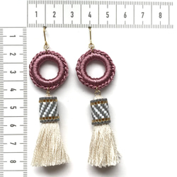 tassel × earrings（pink gray） 4枚目の画像
