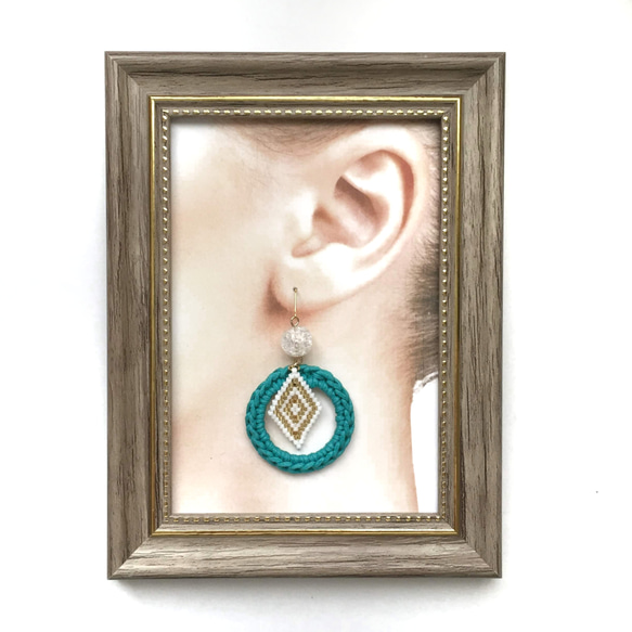 ◇hoop × earrings◇（Turquoise） 2枚目の画像