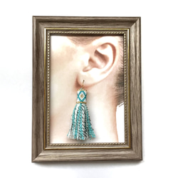 再販3♡【creema限定ハッピーバッグ】 turquoise earrings 3点set 3枚目の画像