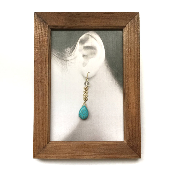 再販3♡【creema限定ハッピーバッグ】 turquoise earrings 3点set 4枚目の画像