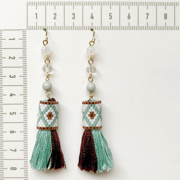 choco mint × tassel earrings 3枚目の画像