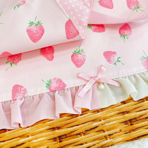 いちごミルク(ミルク多め)♡フリル レッスンバッグ 3点セット いちごミルク(ミルク多め)♡フリル レッスンバッグ 3点セット
