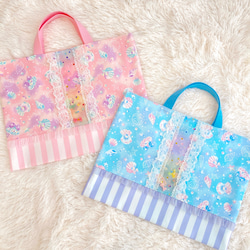 ビーズが動く♡ジュエル マーメイド♡フリル レッスンバッグ 3点 セット☆入園グッズ・入学グッズ 女の子 貝殻 2枚目の画像