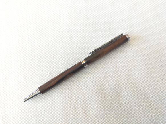 黒柿孔雀杢スリムタイプボールペン　2102-03 3枚目の画像