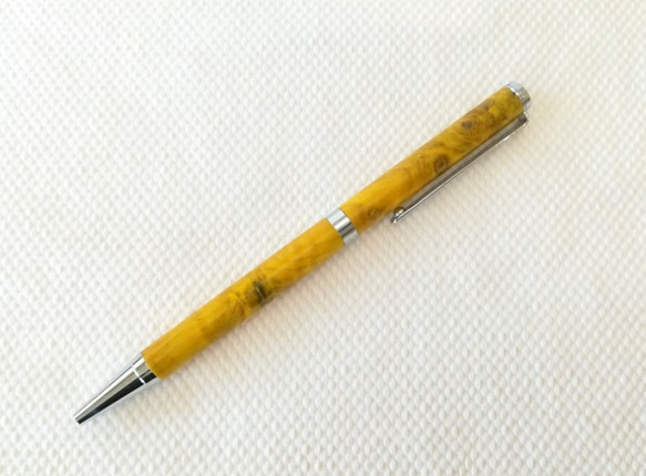 ツゲ杢染木スリムボールペン 1812-06 1枚目の画像