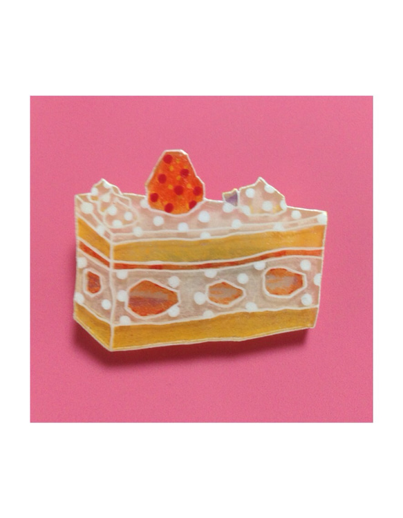ケーキブローチ（三角ショートケーキ1） 2枚目の画像