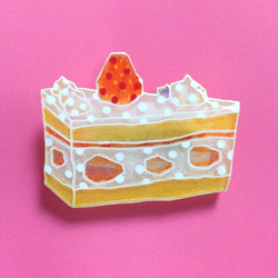 ケーキブローチ（三角ショートケーキ1） 4枚目の画像
