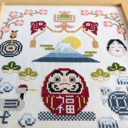 クロスステッチ図案【あっぱれサンプラー】和風モダン 編み図