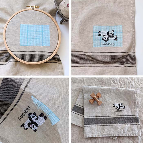 クロスステッチ図案【ふたごのパンダ】 型紙 Biene ビーネ 通販