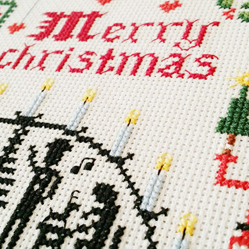 クロスステッチ キット【ポップなクリスマス】図案・布