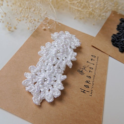 [パッチンピン] 2点セット  Antique Lace  (charcoal gray & white) 2枚目の画像