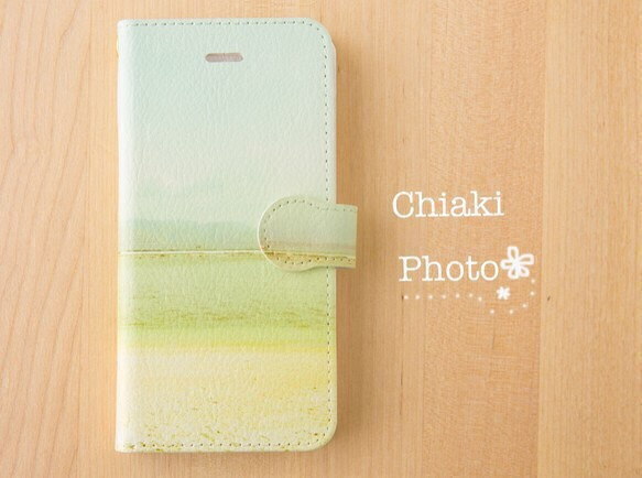 【全機種対応カメラ穴付き】優しい海*iphone/Androidスマホケース【手帳型】 1枚目の画像