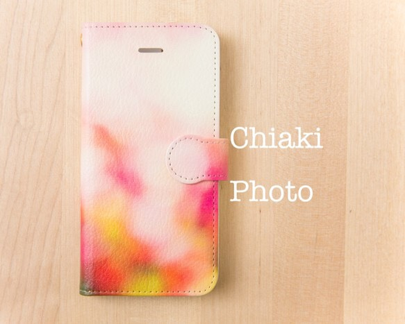 【全機種対応カメラ穴付き】Pink garden*iphone/Androidスマホケース【手帳型】 1枚目の画像