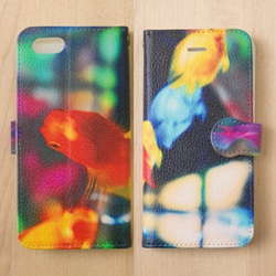 【全機種対応カメラ穴付き】Rainbow Fish*iphone/Androidスマホケース【手帳型】 2枚目の画像