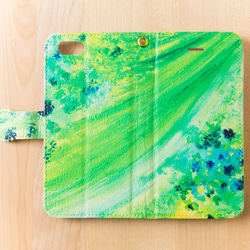 【全機種対応カメラ穴付き】Green*iphone/Androidスマホケース【手帳型】 2枚目の画像