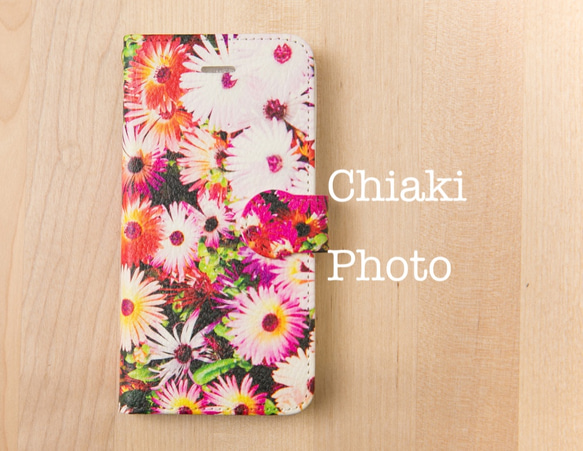 【全機種対応カメラ穴付き】Vivid Pink*iphone/Androidスマホケース【手帳型】 1枚目の画像