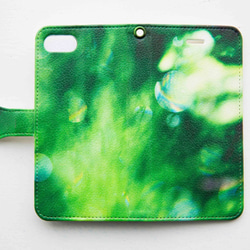 【全機種対応カメラ穴付き】Green Drop*iphone/Androidスマホケース【手帳型】 2枚目の画像