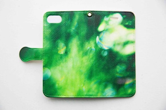 【全機種対応カメラ穴付き】Green Drop*iphone/Androidスマホケース【手帳型】 2枚目の画像