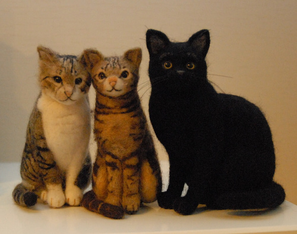 オーダー 愛猫 黒猫 羊毛フェルト 6枚目の画像