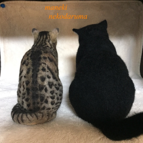 オーダー 愛猫 アメリカンショートヘアー 黒猫 羊毛フェルト 招き猫