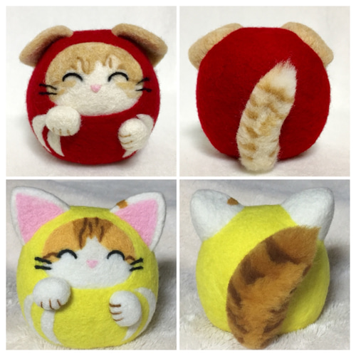 羊毛フェルト　猫　オーダー　[うめぼし、だいすき。様] ねこうね で展示させていただくオーダー猫さまたちをご紹介！ 一