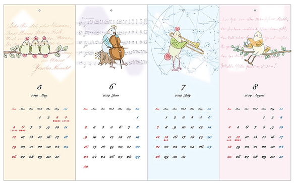 オーケストリ カレンダー2019 ♪受注 ＊送料無料＊ 4枚目の画像