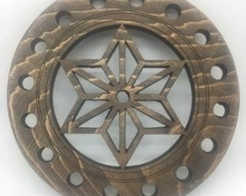 尾鷲ひのき製 -CHC16-スピニングフォレストプレート【麻の葉-単